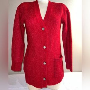 Loft snowflake rhinestone button cardigan